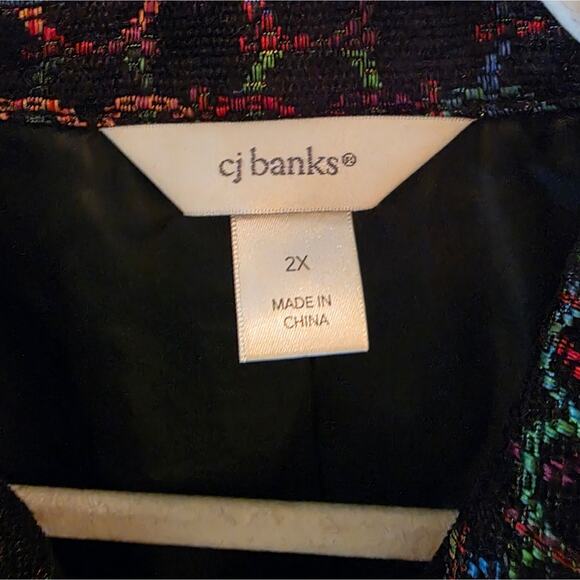 Vtg Womens Tapestry Feel Colorful Circle Print Suit Jacket Size 2X Boho Artistic - Picture 5 of 8